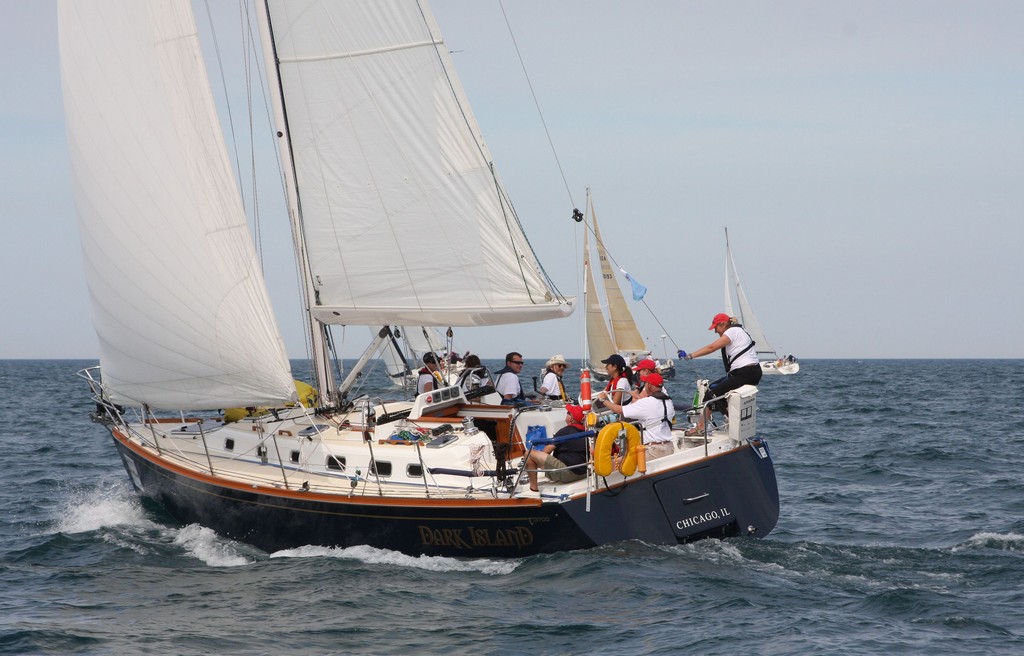 Dark Island, a Tartan 3700 CCR at the start of Cruising Section 1 of the 2011 Chicago-Mackinac Race, presented by Veuve Clicquot © Event Media